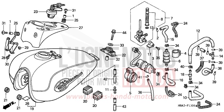 FUEL TANK/FUEL PUMP for Shadow Aero LIGHT CUPPER METALLIC-S (YR118K) from 1999